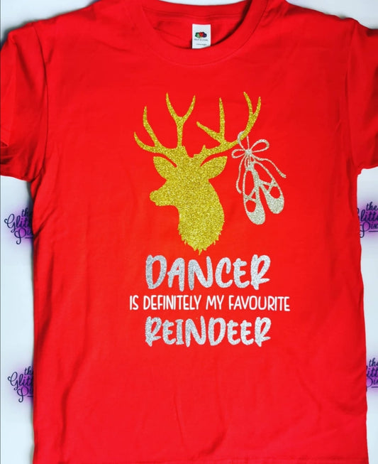 Dancer is my favourite reindeer Tshirt 🧑🎄