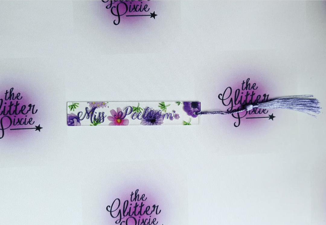 Personalised Floral Acrylic bookmark