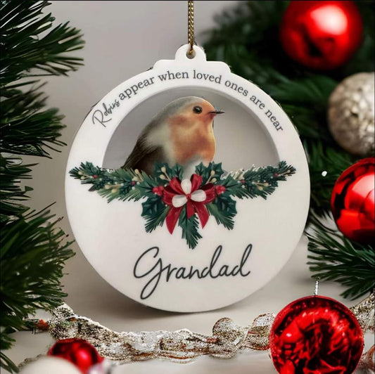 Robin memorial bauble