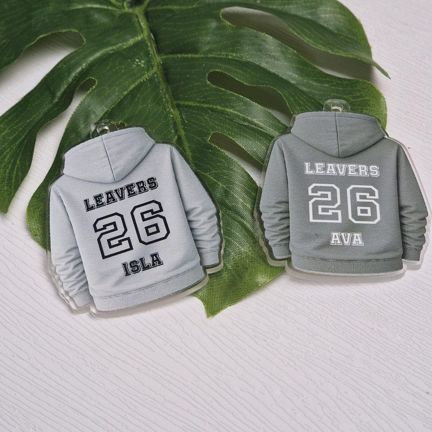 Personalised Leavers Hoodie Keyrings 💜