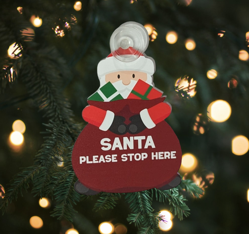 Personalised Santa stop here sign