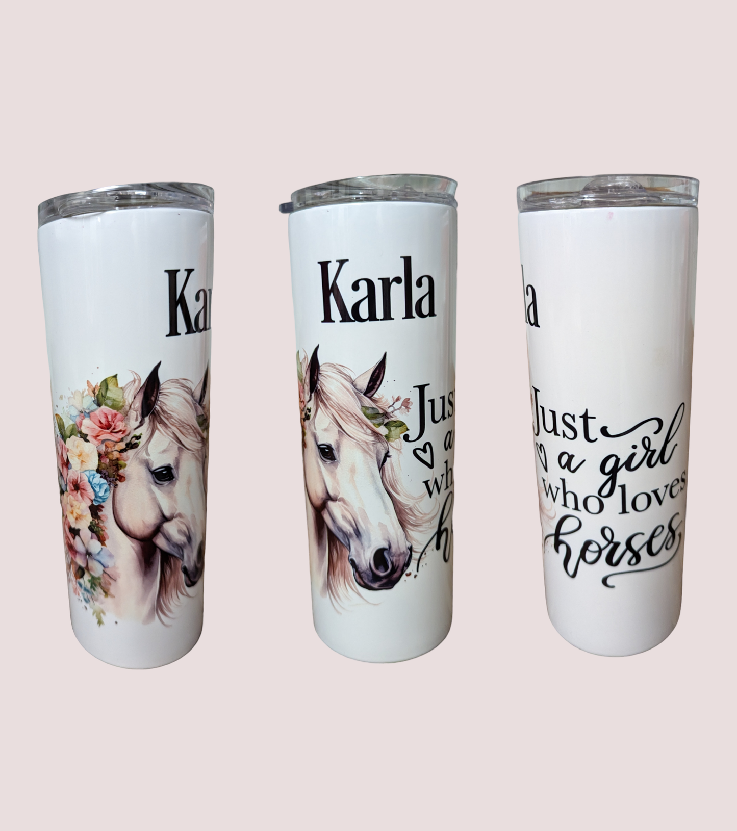 Personalised Just a girl who loves horses tumbler