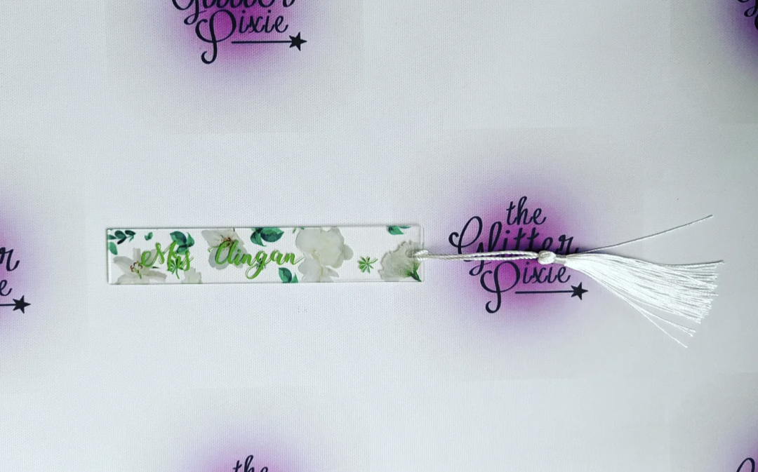 Personalised Floral Acrylic bookmark