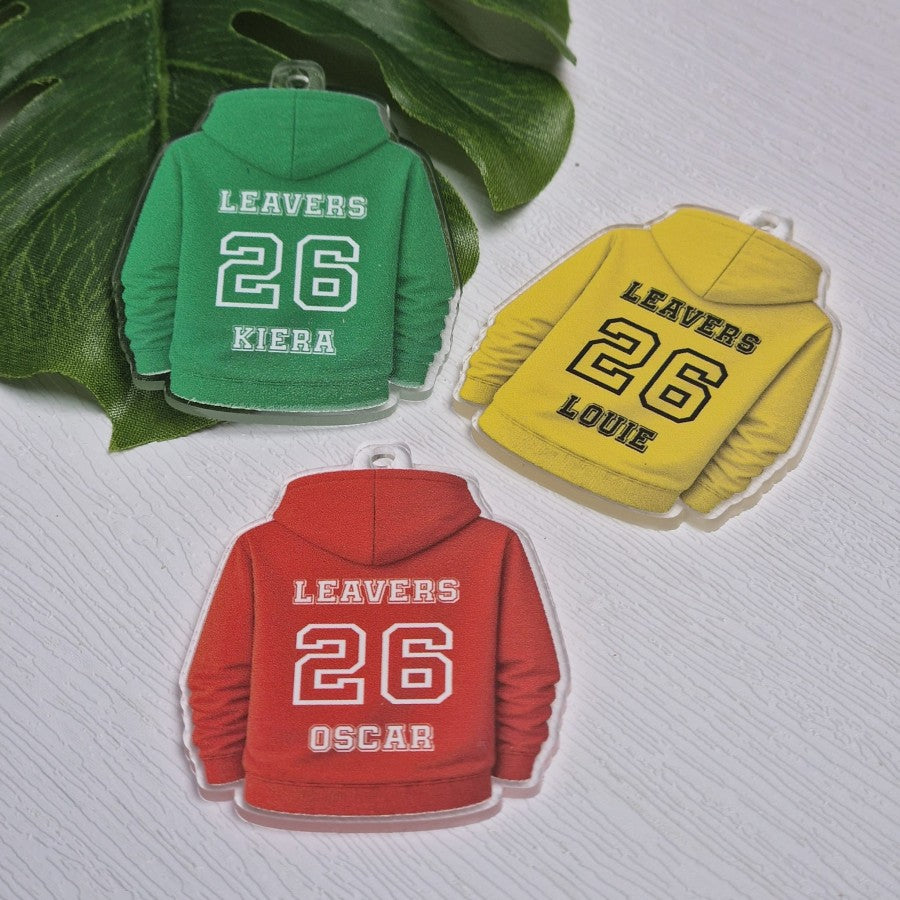 Personalised Leavers Hoodie Keyrings 💜