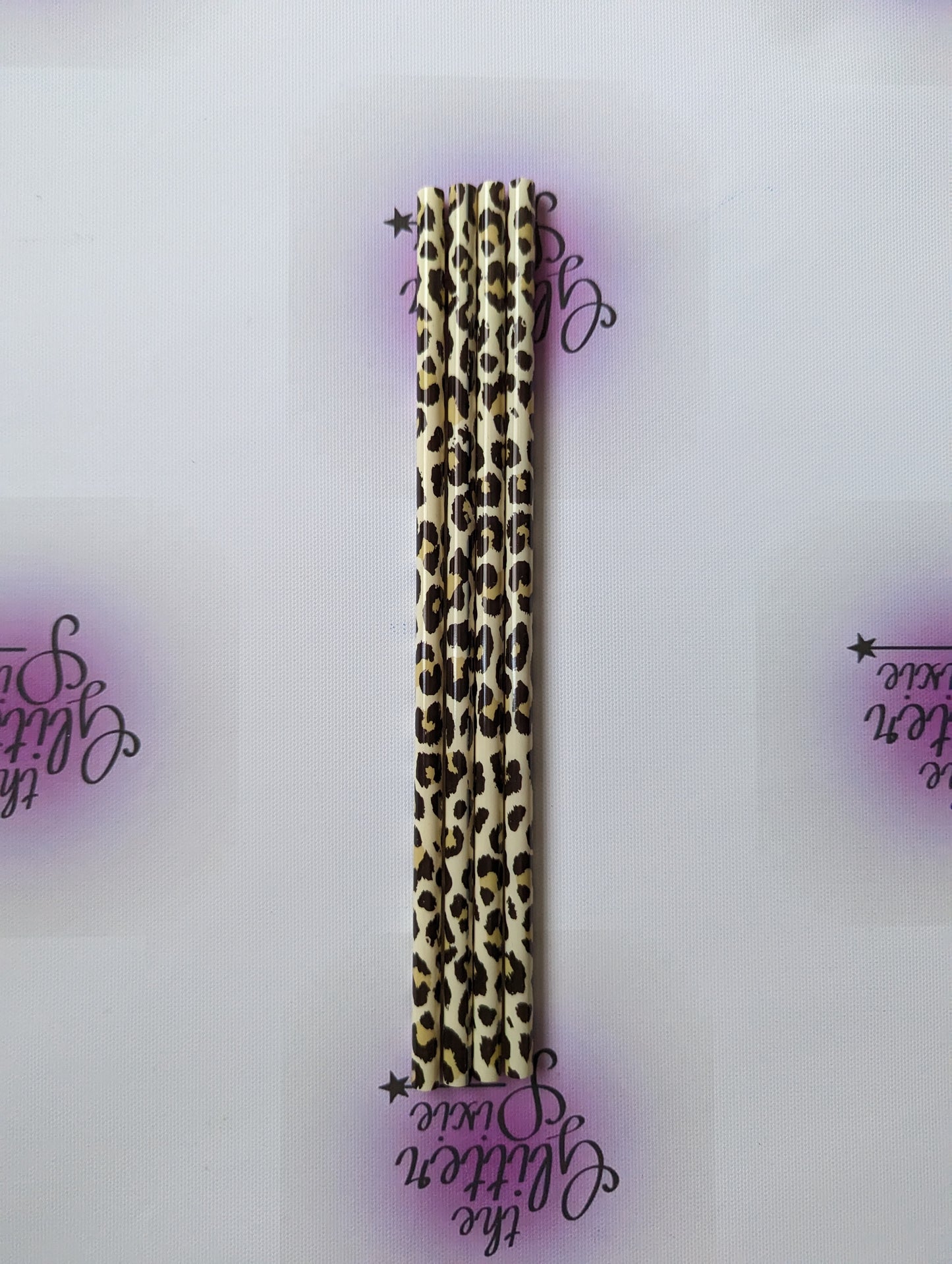 Leopard print straws